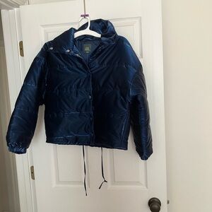 Wild Fable Women's Puffer Jacket Iridescent Dark Purple Blue Size XS